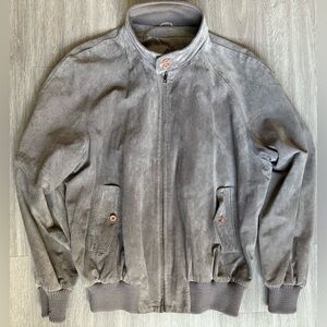 Vintage 60s Abercrombie & Fitch Suede Wool Leather Jacket Mens XL Brown Western